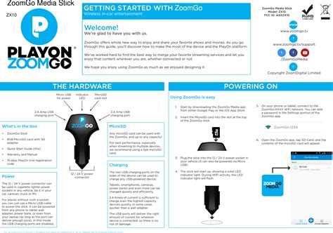 ZX10 ZoomGo Media Stick User Manual CE LINK LIMITED .